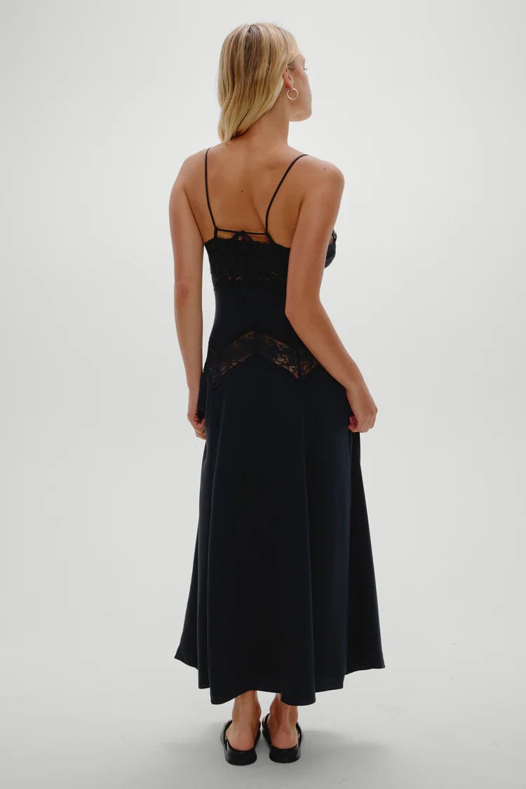 Ethereal Satin Lace Maxi Dress ~ Meet Me At Dawn
