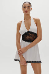 Audrey Satin Mini Dress ~ Soft Sand