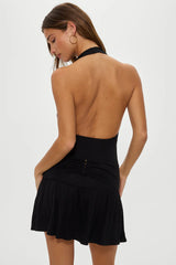 Bowery Cowl Neck Mini Dress ~ Black