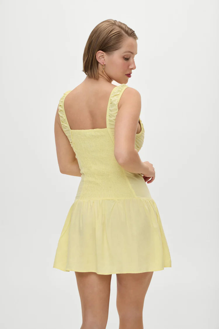 Christa Ruffle Mini Dress ~ Sunflower