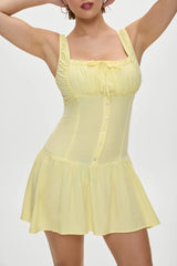 Christa Ruffle Mini Dress ~ Sunflower