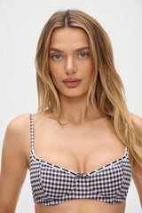 Cola Gingham Underwire Bikini Top ~ Blackberry Gingham