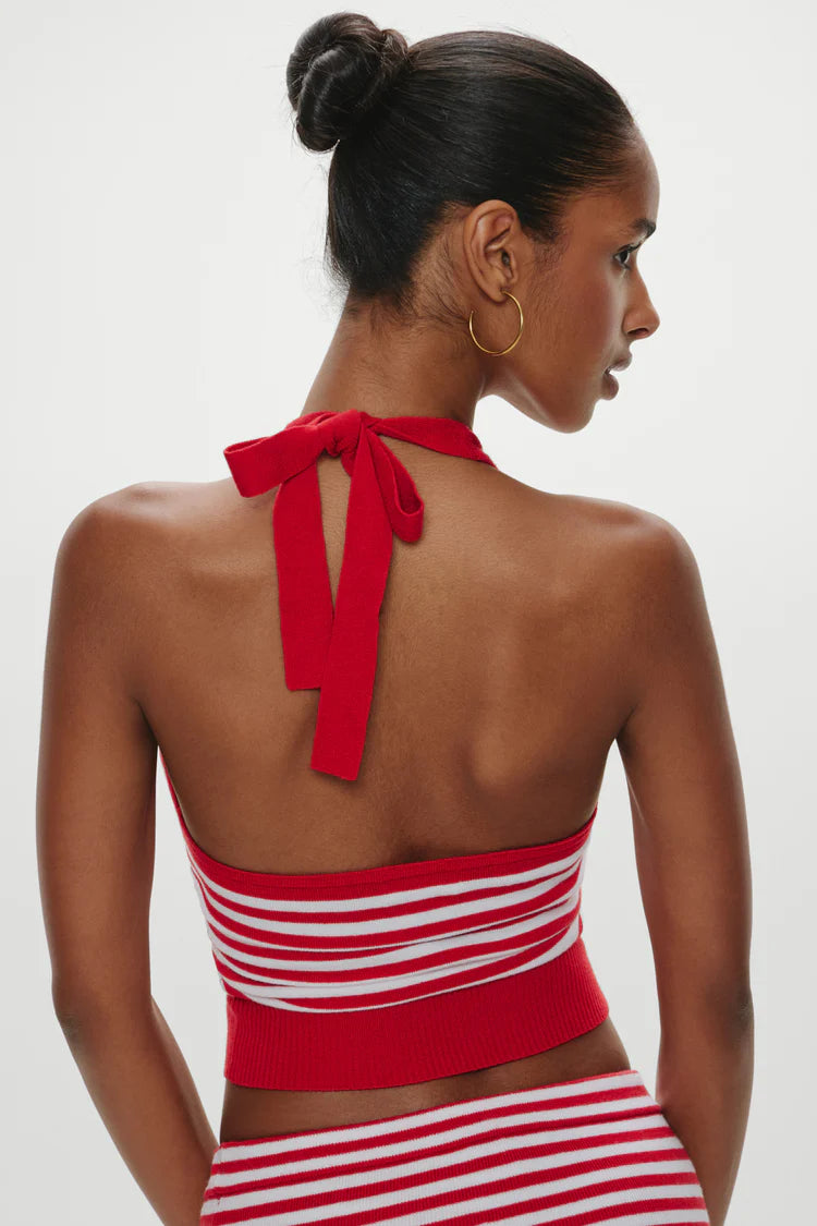 Dylan Knit Halter Top ~ South Hampton Stripe