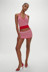 Dylan Knit Halter Top ~ South Hampton Stripe