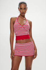 Dylan Knit Halter Top ~ South Hampton Stripe