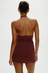Lullaby Halter Wrap Top ~ Brown Sugar