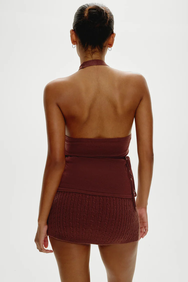 Lullaby Halter Wrap Top ~ Brown Sugar