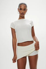 Marialla Knit Mini Skort ~ Soft Vanilla