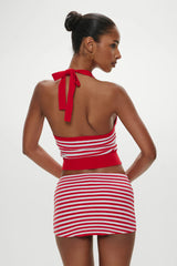 Dylan Knit Halter Top ~ South Hampton Stripe