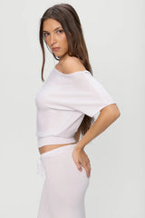 Montecito Boat Neck Knit Shirt ~ White