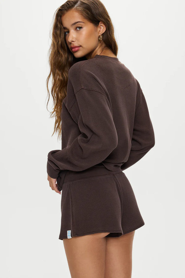Noah Thermal Mini Shorts ~ Walnut