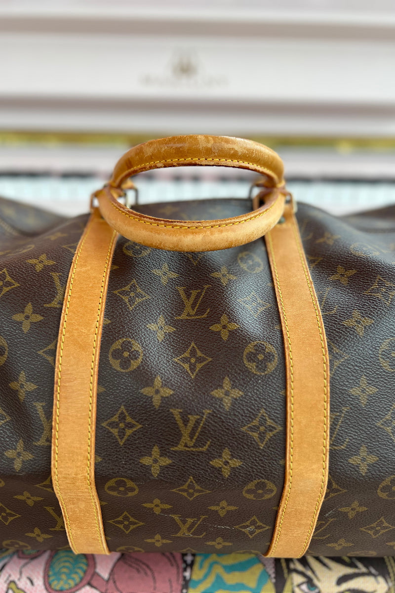 100% Authentic Louis Vuitton Keepall Bandouliere 55 Brown