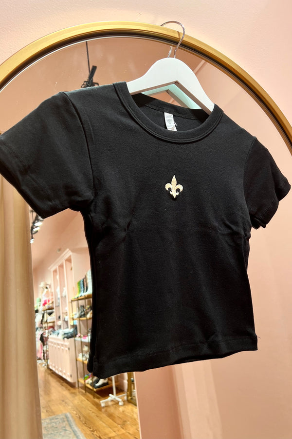It's the Little Things Ribbed Baby Tee ~ Fleur De Lis