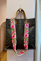Embroidered Bag Strap ~ Pink Floral