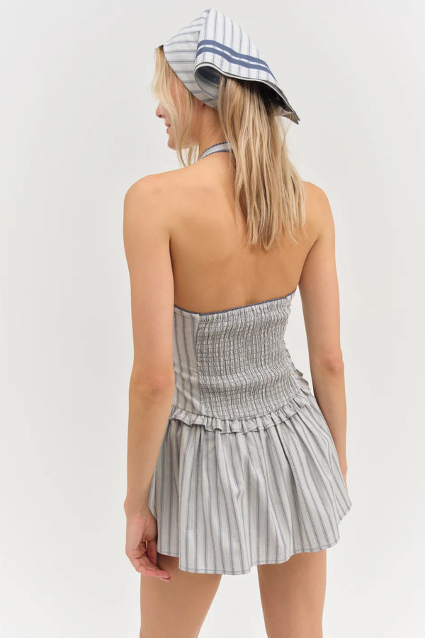 Janice Halter Mini Dress ~ Blue