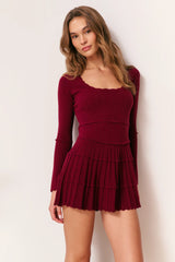 Lavender Stretch Pointelle Mini Dress ~ Spiced Berry
