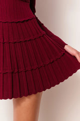 Lavender Stretch Pointelle Mini Dress ~ Spiced Berry