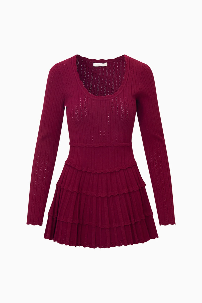 Lavender Stretch Pointelle Mini Dress ~ Spiced Berry