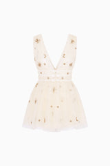 Lawton Celestial Embellished Tulle Mini Dress ~ Lunar Gold