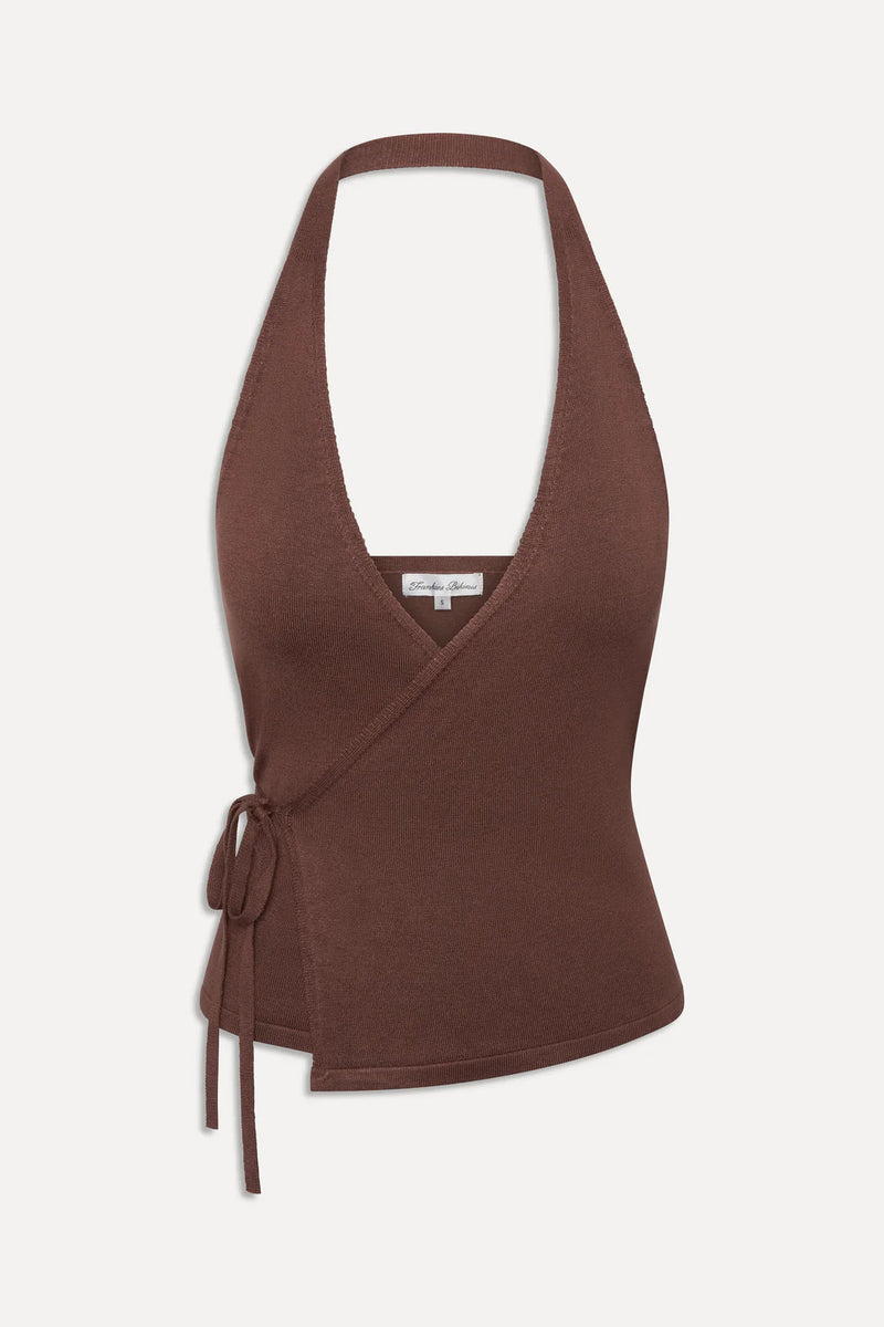 Lullaby Halter Wrap Top ~ Brown Sugar