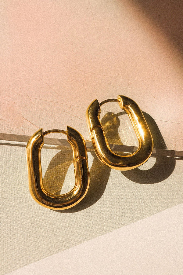 XL Chain Link Hoops ~ Gold