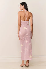 Macie Beaded Crochet Maxi Dress ~ Lavender Orchid