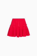 Meryl Rib Pointelle Mini Skirt ~ Candy Apple