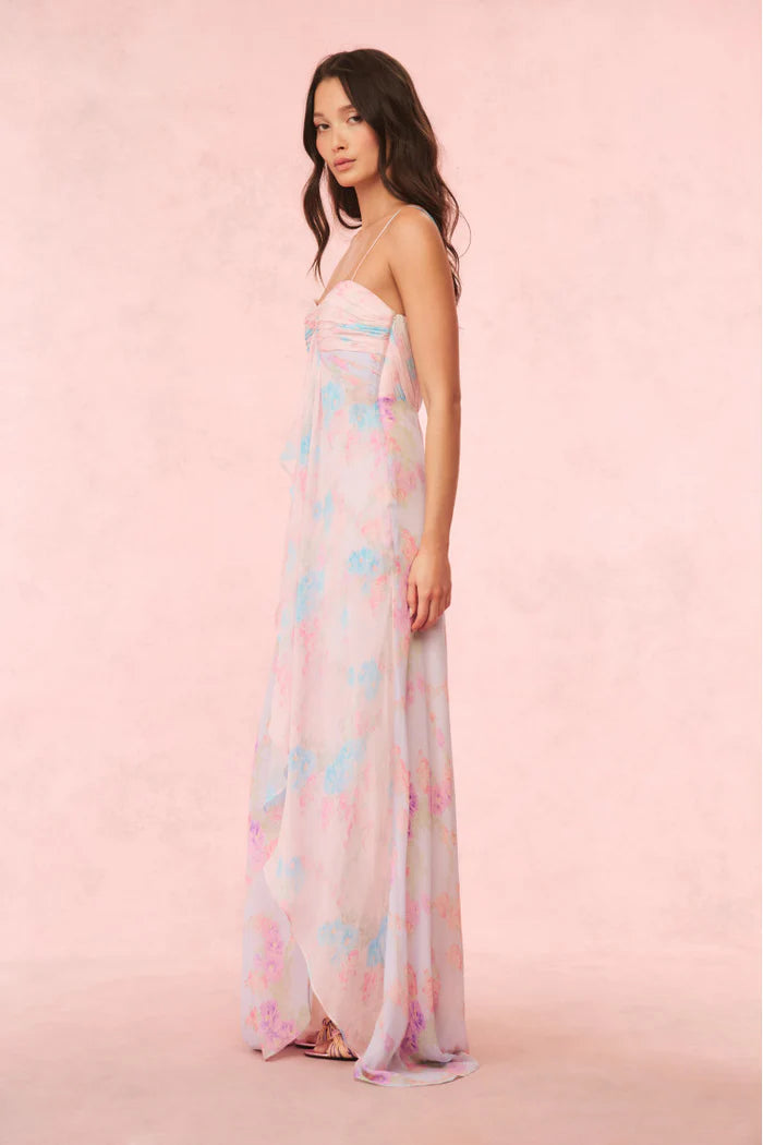 Miu Floral Chiffon Gown ~ Tropic Petal