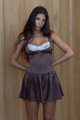 Enchantment Mini Dress ~ Chocolate Dot
