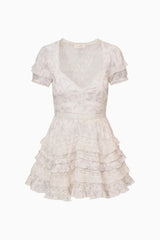 Nivara Lace Ruffle Mini Dress ~ Chantilly