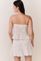 Ondeline Floral Embroidered Cotton Top ~ Sunbleached Meadow