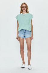 Gigi Low Rise Short ~ Vivid Distressed