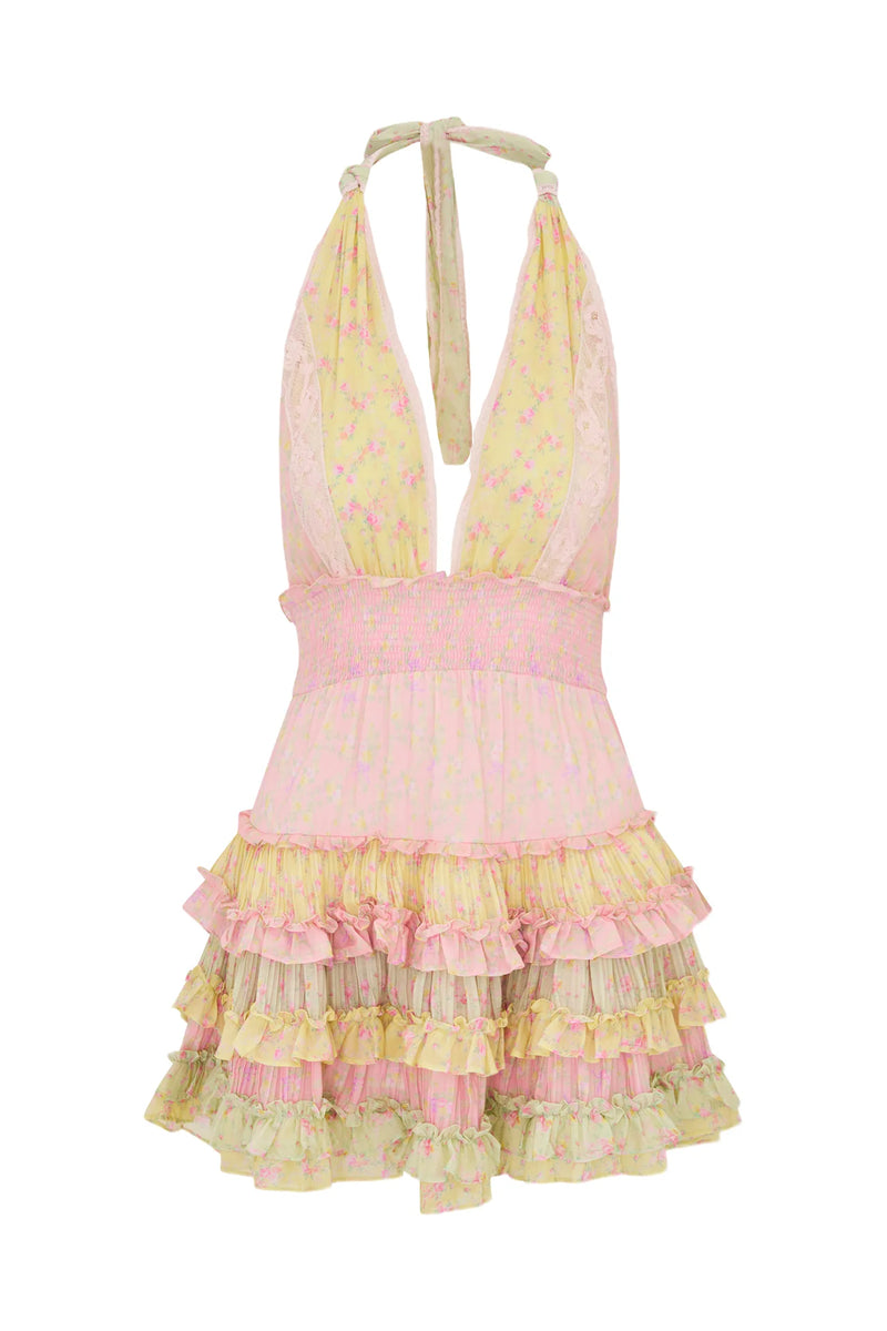 Quintelle Cotton Mixed Print Mini Dress ~ Taffy Twist
