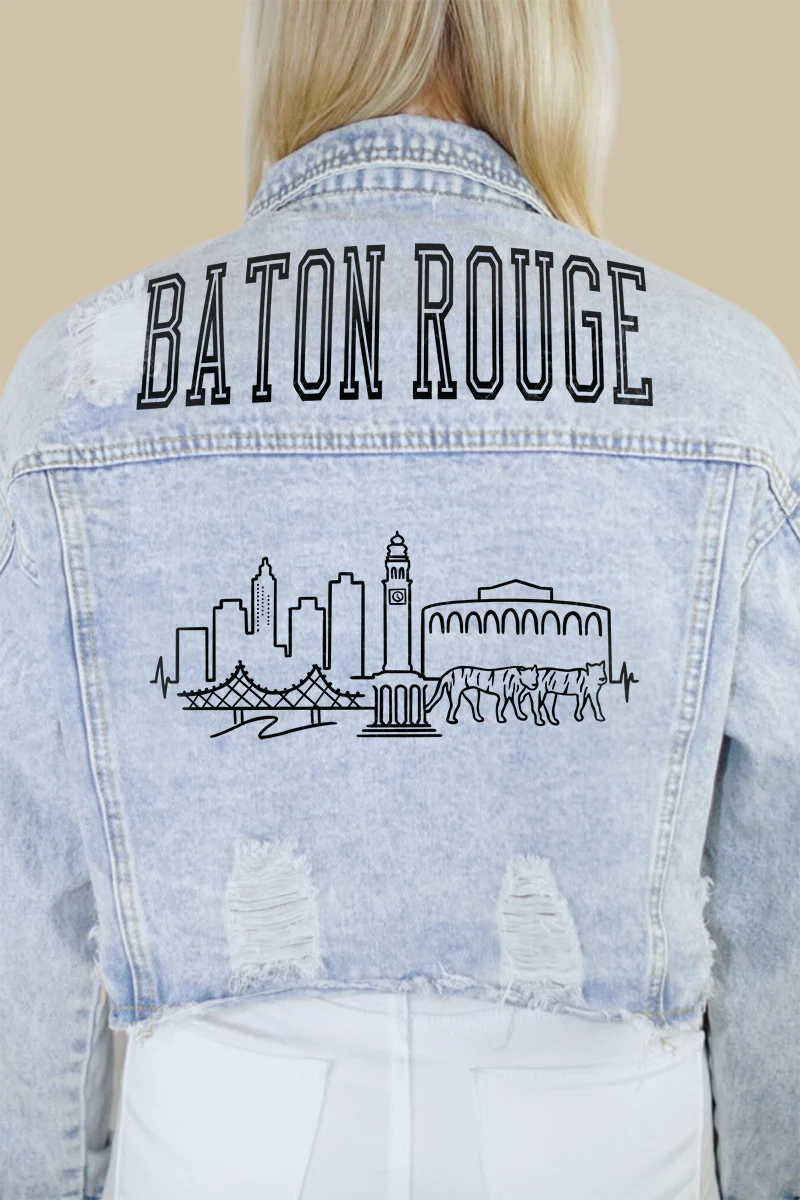 Baton Rouge Skyline Denim Jacket