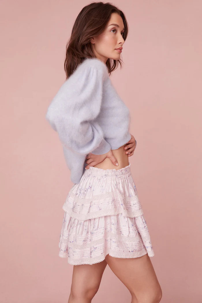 Ruffle Mini Skirt ~ Lavender Crema
