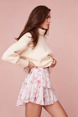 Ruffle Mini Skirt ~ Warm Pink Cloud