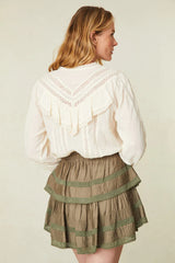 Ruffle Mini Skirt ~ Forest Oak