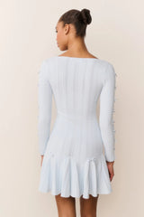 Seychelle Ribbed Pointelle Mini Dress ~ Icicle Blue