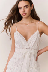 Sibelle Floral Embroidered Cotton Mini Dress ~ Sunbleached Meadow