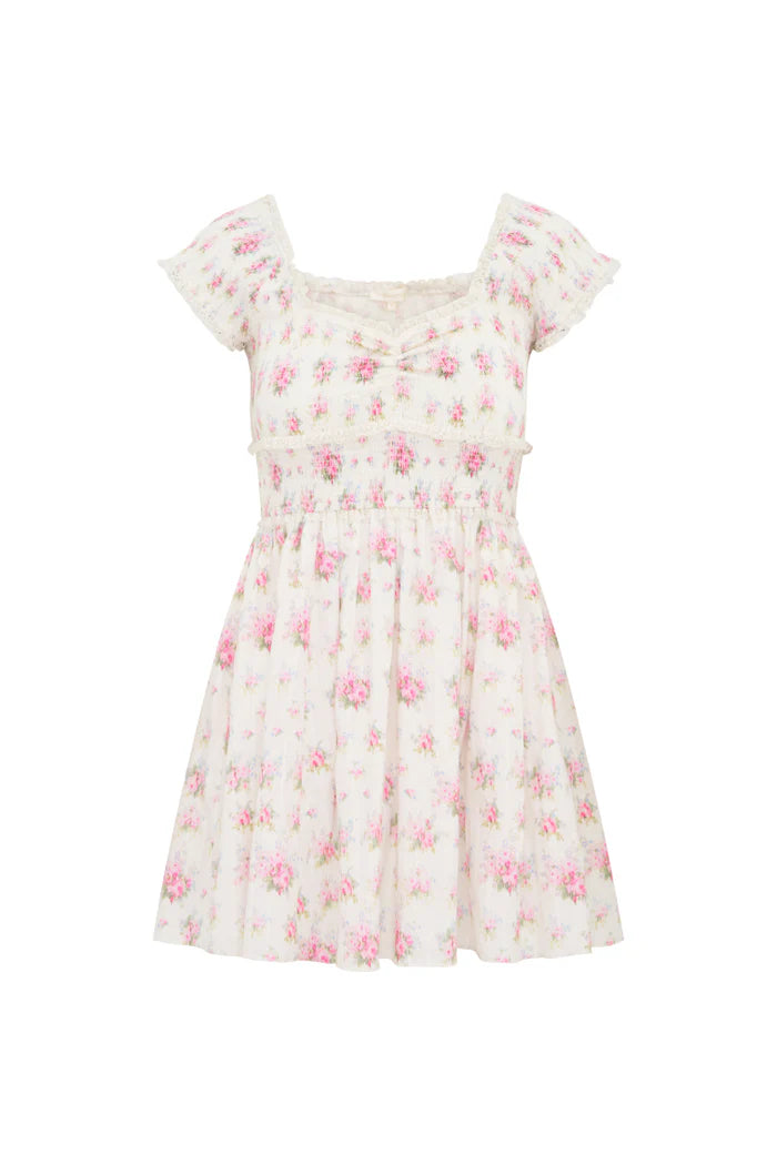 Siona Cotton Mini Dress ~ Thulian Pink