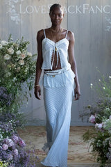 Anika Striped Top ~ Lariat Blue