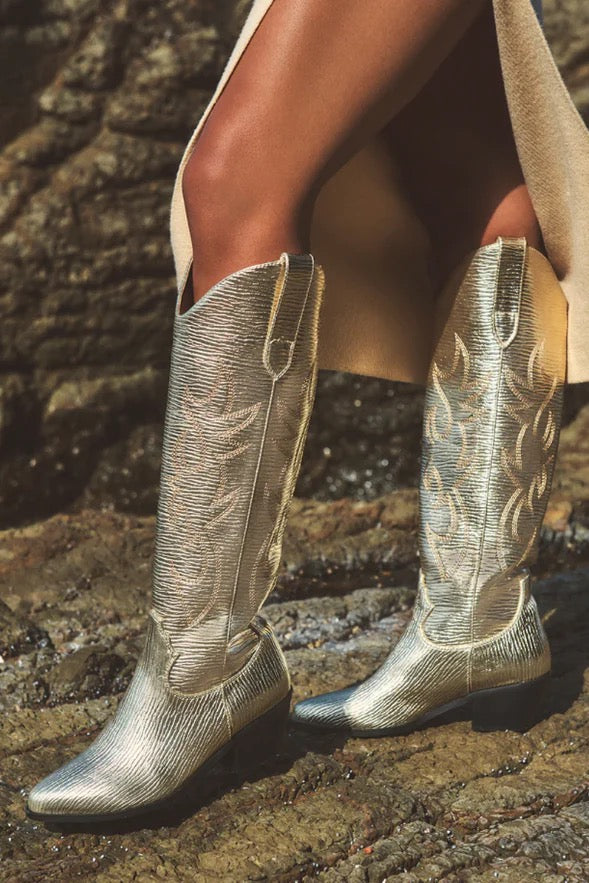Urson Western Boot ~ Gold Texture