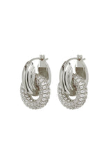 The Pave Interlock Hoops ~ Silver