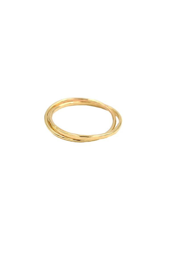 Hammered Interlock Ring - Gold Filled