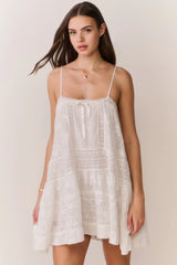 Vionett Cotton Victorian Mini Dress ~ White