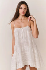 Vionett Cotton Victorian Mini Dress ~ White