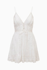 Zirelle Cotton Victorian Mini Dress ~ White