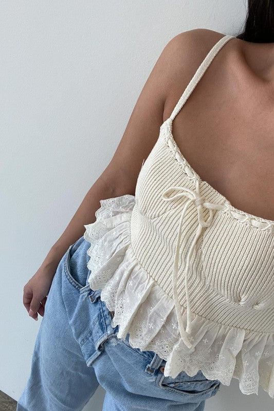 In Her Stride Corset Cami ~ Beige