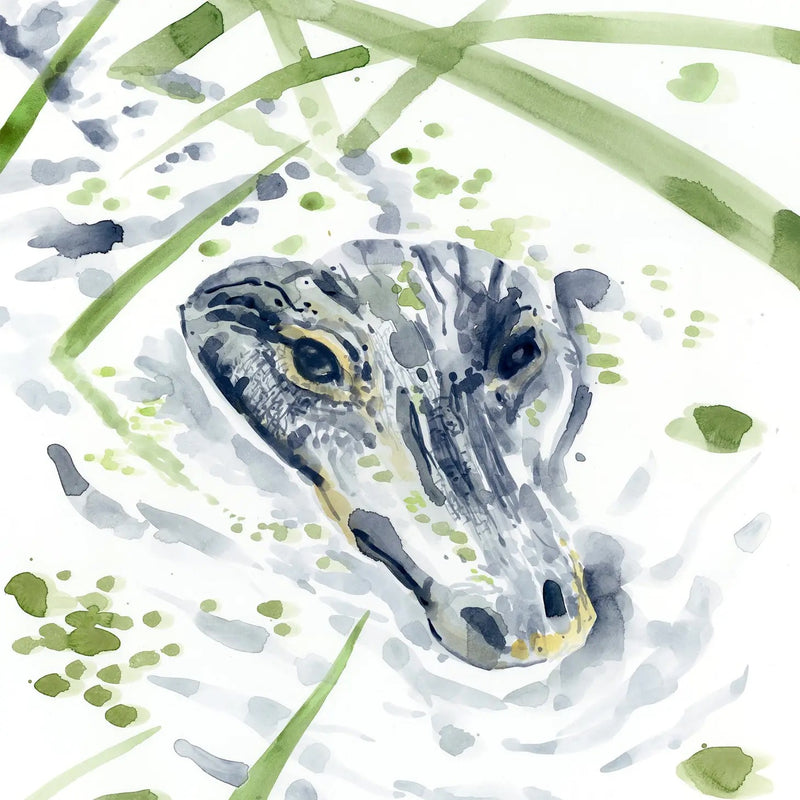 Alligator in the Reeds 5" x 7" Lyla Clayre Print