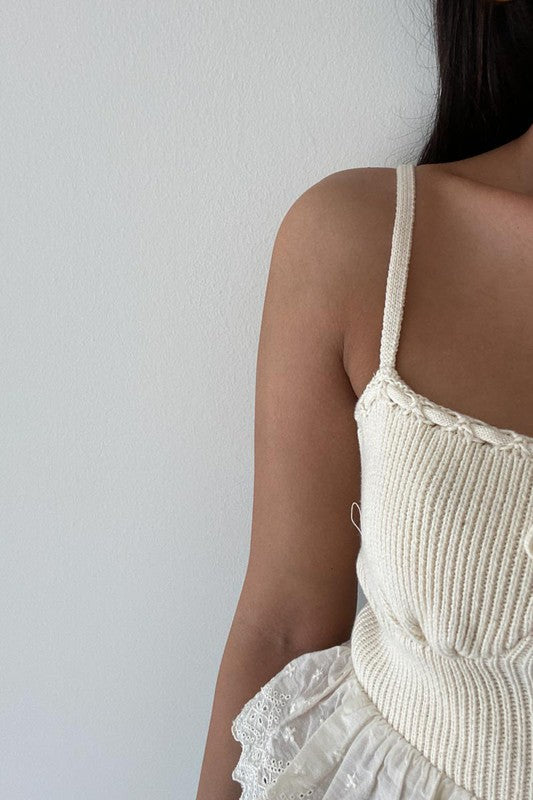 In Her Stride Corset Cami ~ Beige